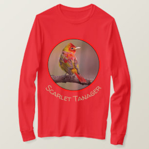 Camiseta Moldura de Tanager de escarlata - Fotografía origi