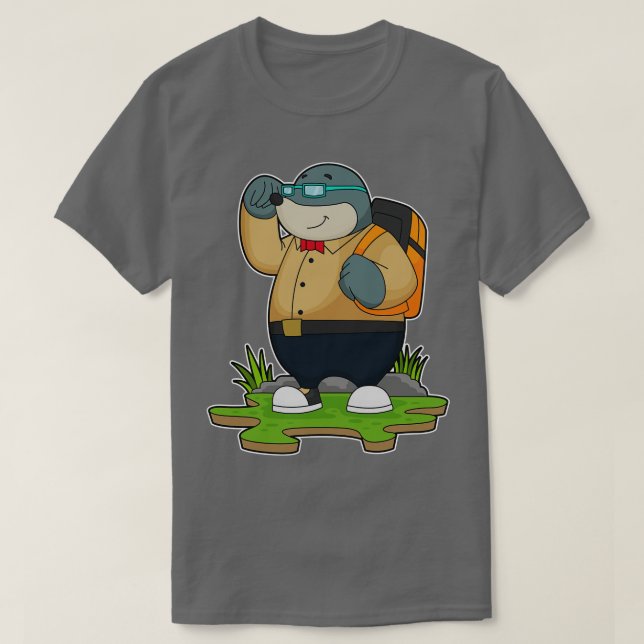 Camiseta Mole as Hiker con mochila (Diseño del anverso)