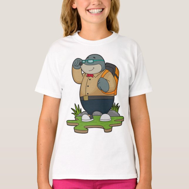 Camiseta Mole as Hiker con mochila (Anverso)