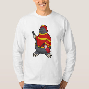 Camiseta Mole como bombero con extintor de incendios