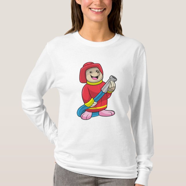 Camiseta Mole como bombero con manguera (Anverso)