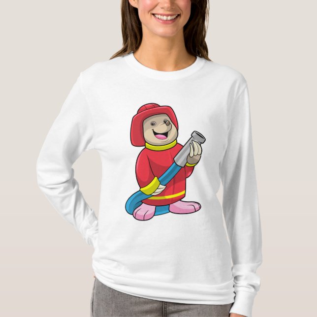 Camiseta Mole como bombero con manguera (Anverso)