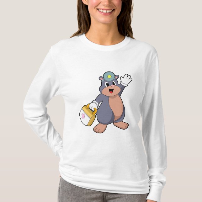 Camiseta Mole como enfermera con kit de primeros auxilios.P (Anverso)