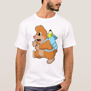 Camiseta Mole como estudiante con mochila