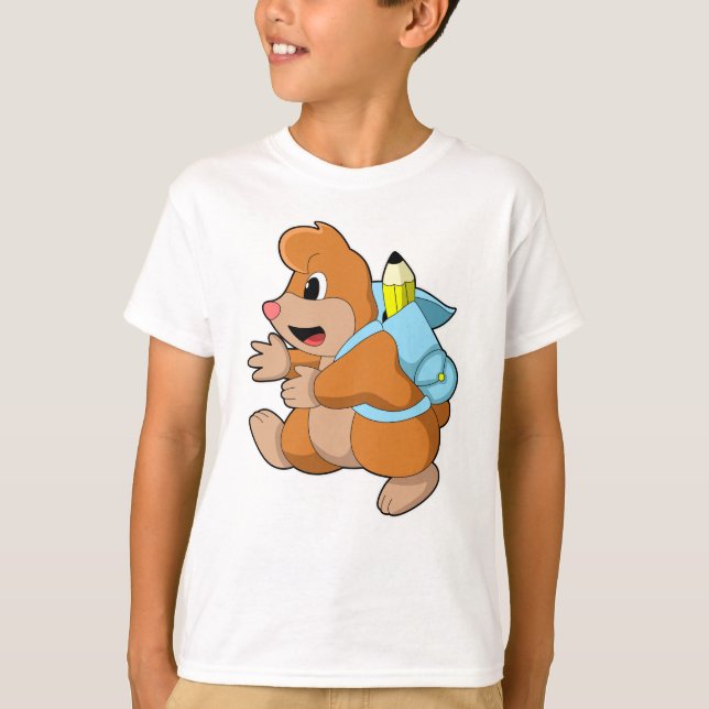 Camiseta Mole como estudiante con mochila (Anverso)