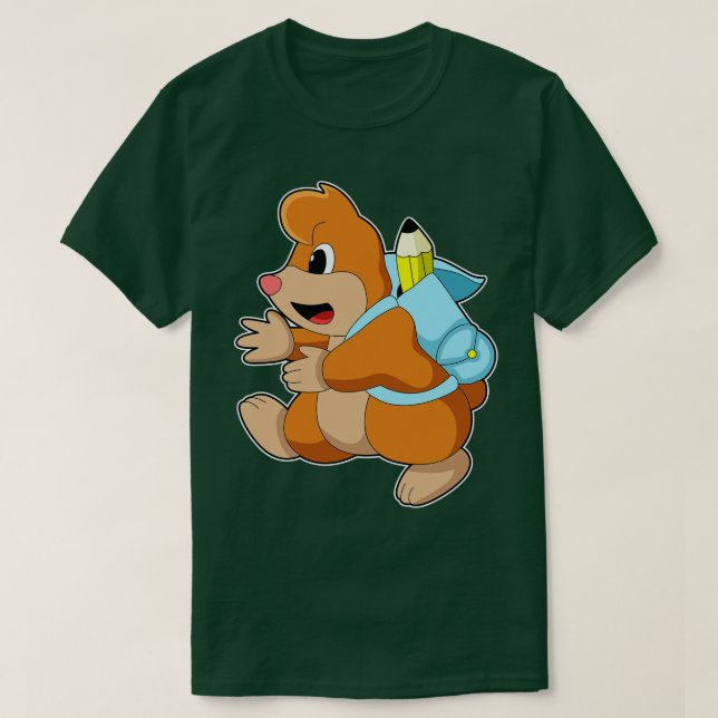 Camiseta Mole como estudiante con mochila (Diseño del anverso)