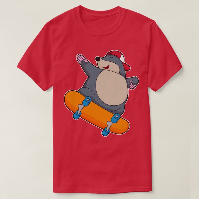 Camiseta Mole como Skater con Skateboard (Diseño del anverso)