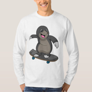 Camiseta Mole como Skater con Skateboard