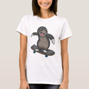 Camiseta Mole como Skater con Skateboard
