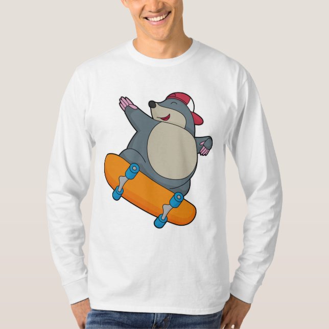 Camiseta Mole como Skater con Skateboard (Anverso)