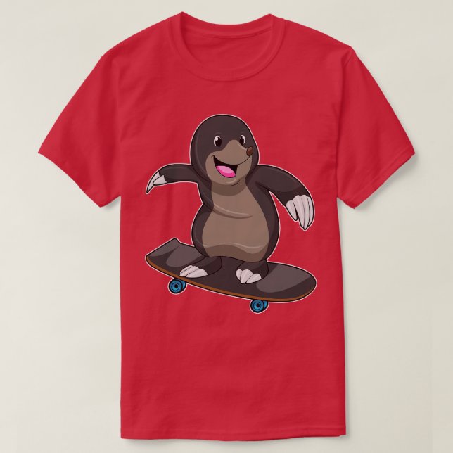 Camiseta Mole como Skater con Skateboard 1 (Diseño del anverso)