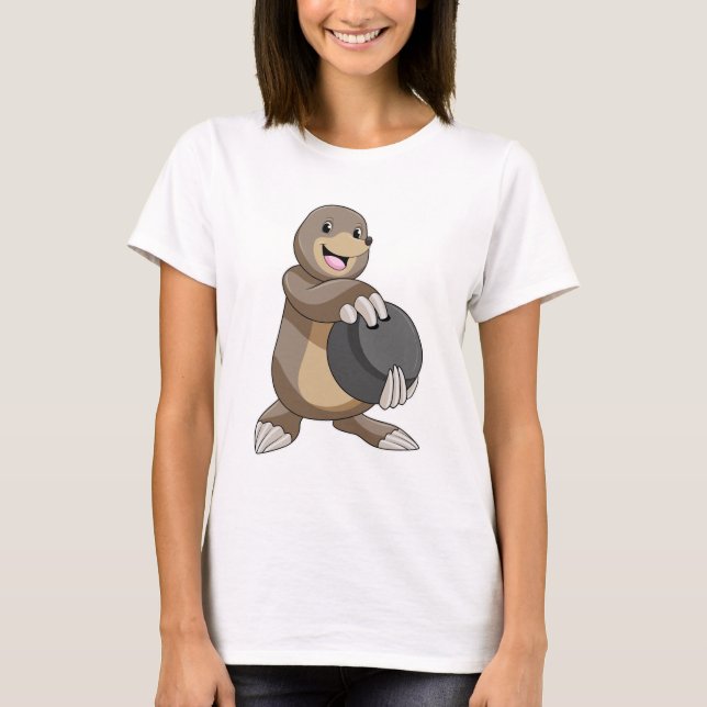 Camiseta Mole en el Bowling con bolas (Anverso)