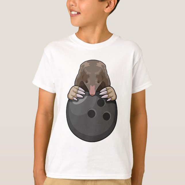 Camiseta Mole en el Bowling con bolas (Anverso)