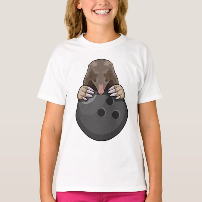 Camiseta Mole en el Bowling con bolas (Anverso)
