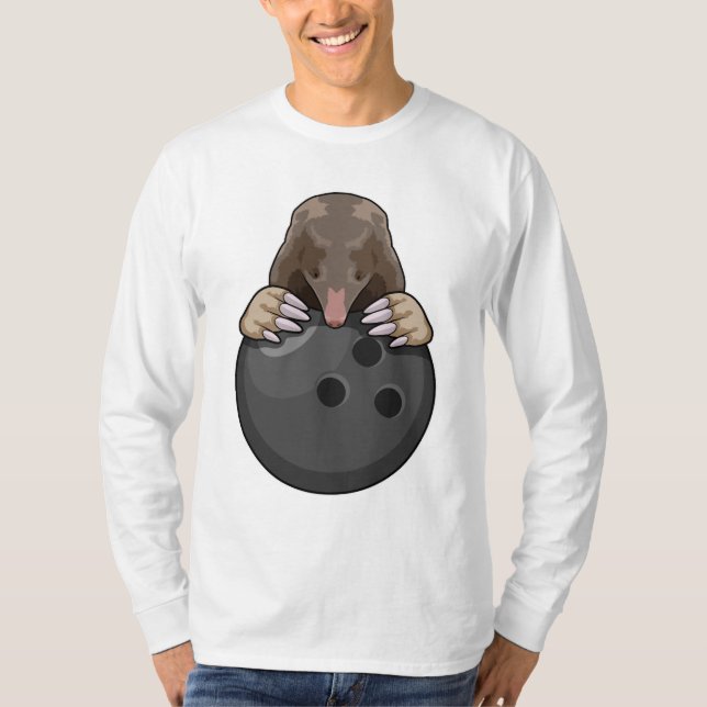 Camiseta Mole en el Bowling con bolas (Anverso)