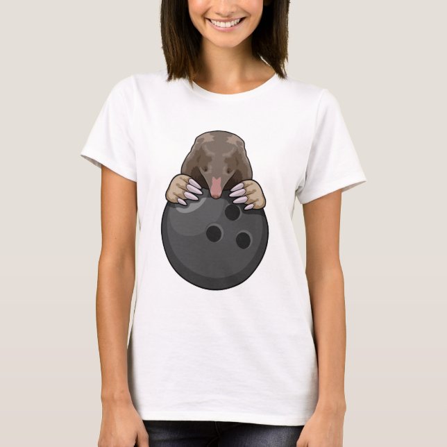 Camiseta Mole en el Bowling con bolas (Anverso)