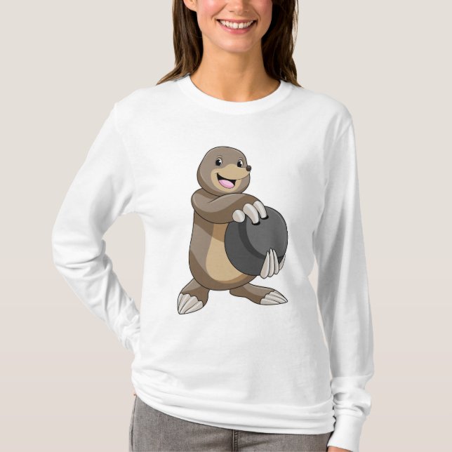 Camiseta Mole en el Bowling con bolas (Anverso)