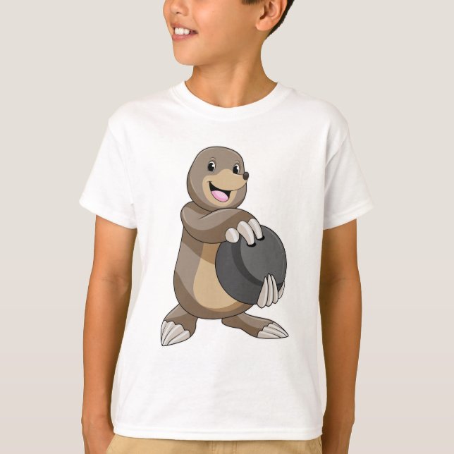 Camiseta Mole en el Bowling con bolas (Anverso)