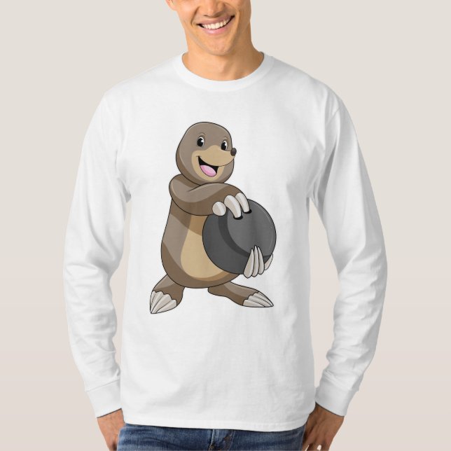 Camiseta Mole en el Bowling con bolas (Anverso)