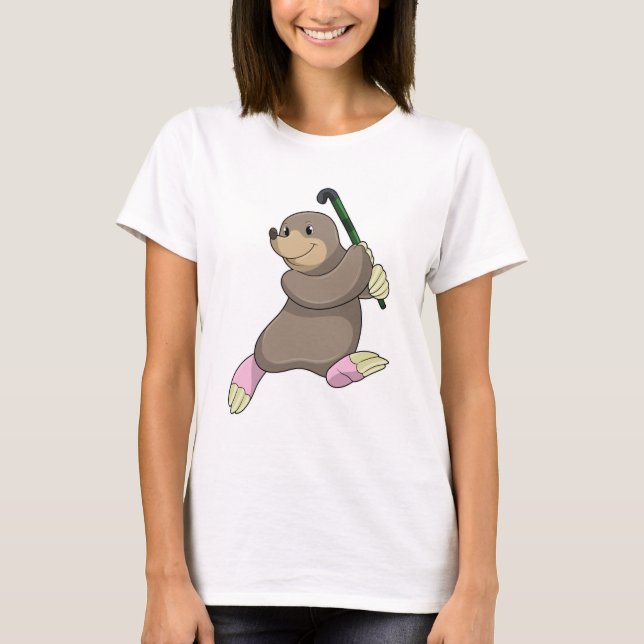 Camiseta Mole en hockey con bate de hockey (Anverso)