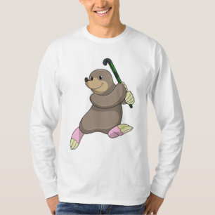 Camiseta Mole en hockey con bate de hockey