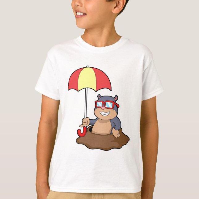 Camiseta Mole en la lluvia con el paraguas (Anverso)