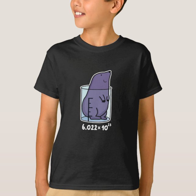 Camiseta Mole Equation Funny Mole En Un BG Oscuro De Pun Be (Anverso)