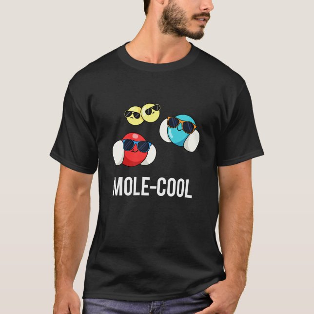 Camiseta Mole-Guay Funny Molécula Pun Dark BG (Anverso)