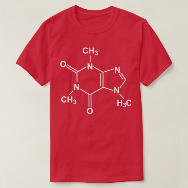 Camiseta Molécula cafeína (Diseño del anverso)