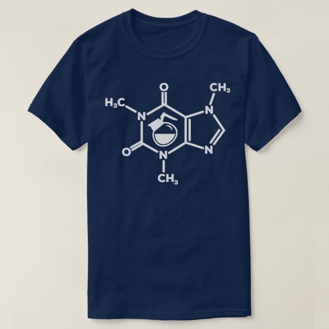 Camiseta Molécula de cafeína Amantes de la cafetera Fórmula (Diseño del anverso)