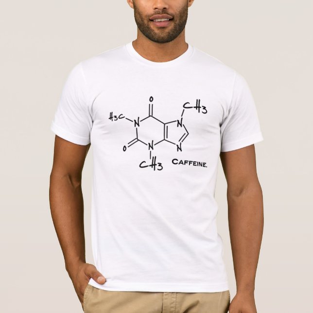 Camiseta Molécula de Caffiene (estructura química) (Anverso)