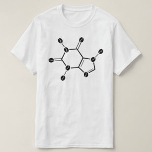 Camiseta molécula de granos de cafeína