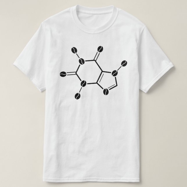 Camiseta molécula de granos de cafeína (Diseño del anverso)