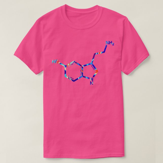 Camiseta Molécula de serotonina psicodélica (Diseño del anverso)