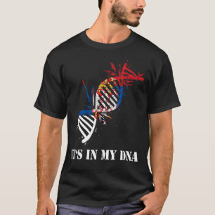 Camiseta Molécula está en mi ADN raíces serbias banderas se