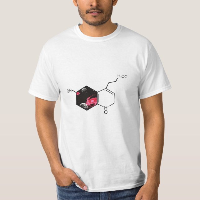 Camiseta Molécula química con visión del espacio ultraterre (Anverso)