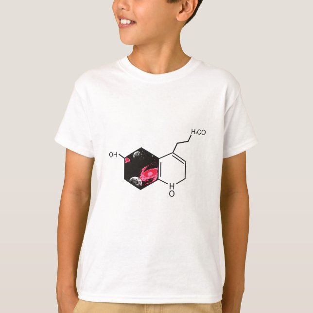 Camiseta Molécula química con visión del espacio ultraterre (Anverso)