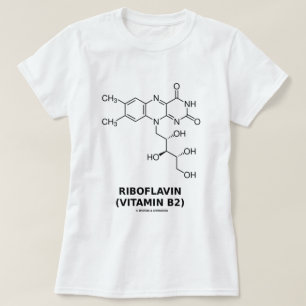 Camiseta Molécula química de la riboflavina (vitamina B2)