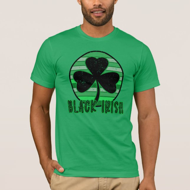 Camiseta Molestias a los patronos del shamrock negro IRLAND (Anverso)