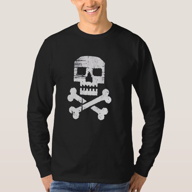 Camiseta Molestias cruzadas de la bandera pirata retro de 8 (Anverso)