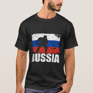Camiseta Molesto campeón de hockey ruso juego de bandera ru