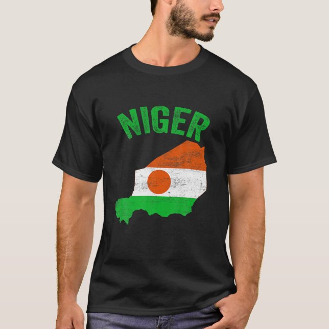 Camiseta Molesto mapa retro Níger bandera nigerina patrióti (Anverso)