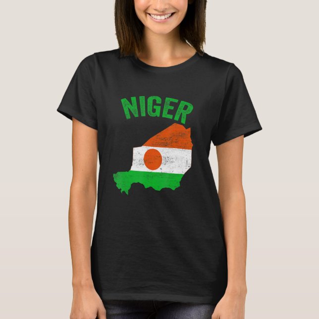 Camiseta Molesto mapa retro Níger bandera nigerina patrióti (Anverso)