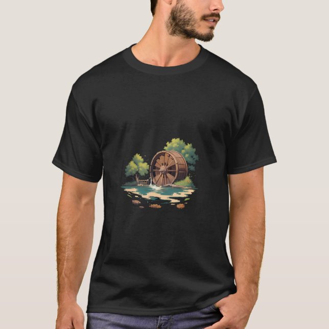 Camiseta molino de agua y cascada (Anverso)