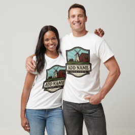 Camiseta Molino de Viento Antiguo Granja Rústica con NOMBRE