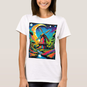 Camiseta Molino de viento bajo cielo estrellado 2