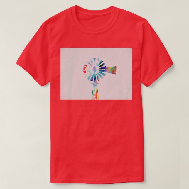 Camiseta Molino de viento colorido (Diseño del anverso)