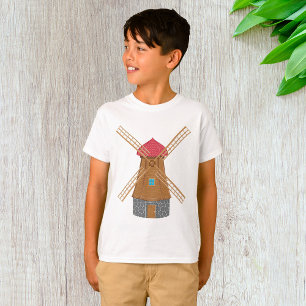 Camiseta Molino de viento de madera rústico tradicional