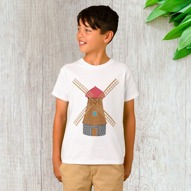 Camiseta Molino de viento de madera rústico tradicional (Subido por el creador)