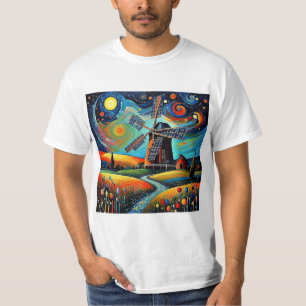 Camiseta Molino de viento en la noche 2